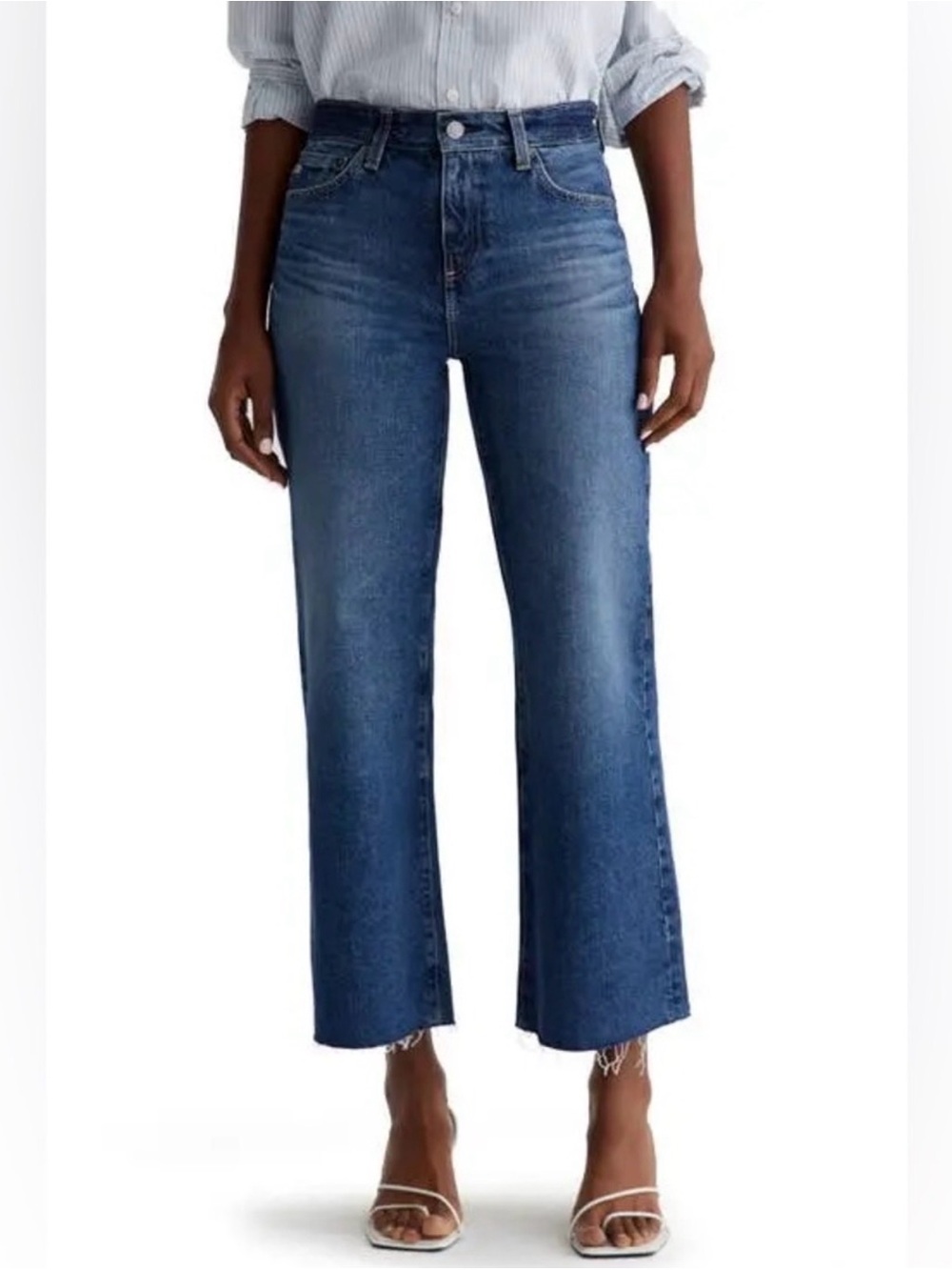 AG Adriano Goldschmied Contour 360 Saige High-Rise Fit Wide‎ Leg Crop Jean 26